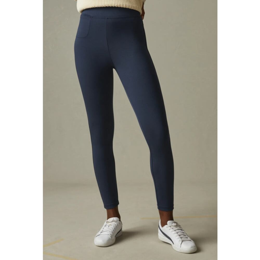 American Giant Pants Ponte Slim High Rise Stretch Navy Blue Size 12 NEW